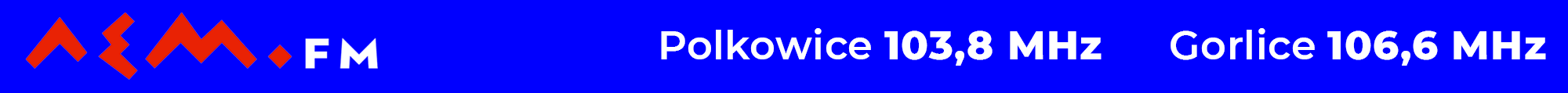 Oficjalna grafika radia LEM.fm z częstotliwościami w Gorlicach i Polkowicach